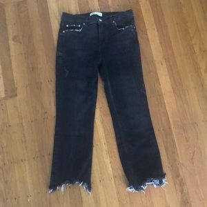 Zara Washed Black Mid-Rise Jeans
